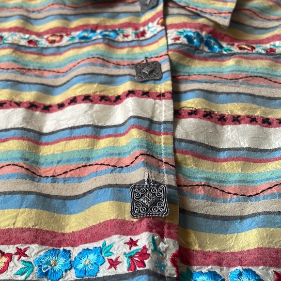 Vintage August Max patchwork style long sleeve button down blouse - Picture 4 of 7